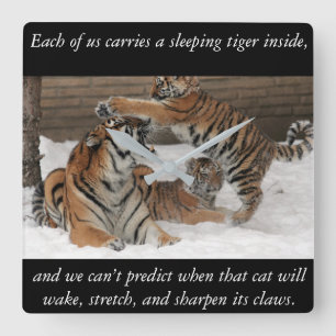 Tijgerklok Vierkante Klok