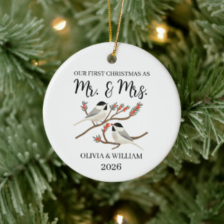 Tijgerkoe Paartje Ons Eerste Kerstfeest Keramisch Ornament