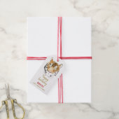 Tijgerkop Aquarel Tekening Gefeliciteerd  Cadeaulabel (Met Touw)