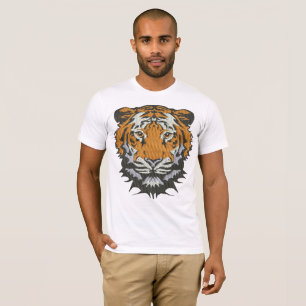 Tijgerkop Borduurwerk Imitatie T-shirt