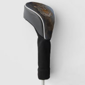 Tijgerkop, gezicht, leerlook golfheadcover (Schuin)