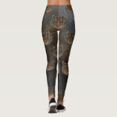 Tijgerkop, gezicht, leerlook leggings (Achterkant)
