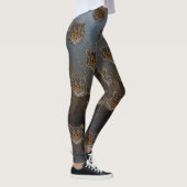 Tijgerkop, gezicht, leerlook leggings (Rechts)