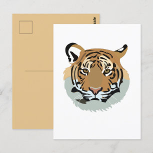 Tijgerkop Gezicht Wild Dier Tijger Briefkaart