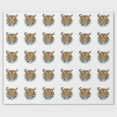 Tijgerkop Gezicht Wild Dier Tijger Cadeaupapier (Vlak)