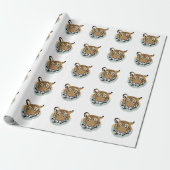 Tijgerkop Gezicht Wild Dier Tijger Cadeaupapier (Uitgerold)