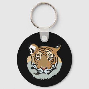 Tijgerkop Gezicht Wild Dier Tijger Sleutelhanger