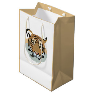 Tijgerkop gezicht wilde dier tijger medium cadeauzakje