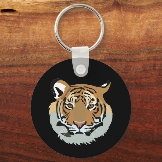 Tijgerkop gezicht wilde dier tijger sleutelhanger (Achterkant)