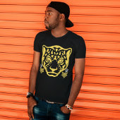 Tijgerkop Graphic Leopard Head Big Cat Zwart T-shirt
