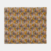 Tijgerkop op tijgerhuid Animal Print Design Fleece Deken (Voorkant (Horizontaal))