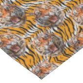 Tijgerkop op tijgerhuid Animal Print Design Tafelkleed (Gekanteld)