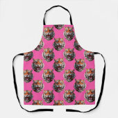 Tijgerkop Patroonontwerp Roze Schort (Voorkant)