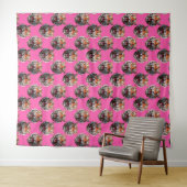 Tijgerkop Patroonontwerp Roze Wandkleed (In Situ (horizontaal))
