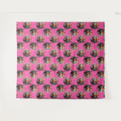Tijgerkop Patroonontwerp Roze Wandkleed (Voorkant (horizontaal))