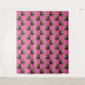 Tijgerkop Patroonontwerp Roze Wandkleed (Voorkant)
