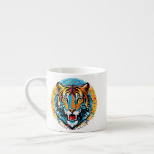 Tijgerkop Regenboog kleuren verf vlekken Espresso Kop