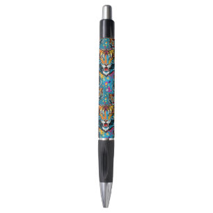 Tijgerkop Regenboog kleuren verf vlekken Pen