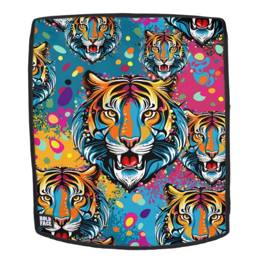 Tijgerkop Regenboog kleuren verf vlekken Rugtassen (Verwijderbaar gezicht)