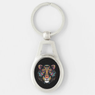 Tijgerkop sleutelhanger