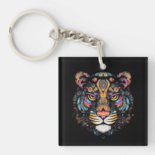 Tijgerkop  sleutelhanger (Voorkant)