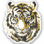 Tijgerkop sticker - Beige Tijger Sticker (Voorkant)
