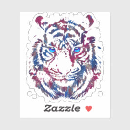 Tijgerkop sticker - Retro Tijger Sticker