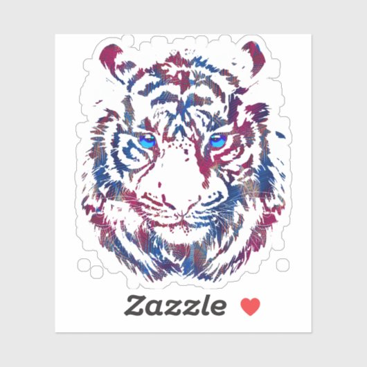 Tijgerkop sticker - Retro Tijger Sticker (Vel)