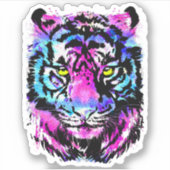Tijgerkop sticker - Roze Tijger Sticker (Voorkant)