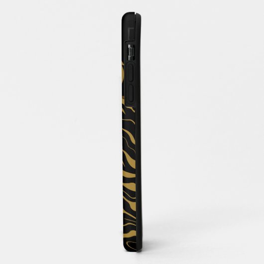 Tijgerkop tijgerstrepen zwart goud Case-Mate iPhone case (Achterkant/links)