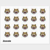 Tijgerkop Vierkante Sticker (Vel)
