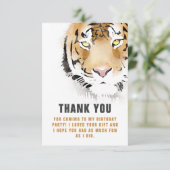 Tijgerkop Watercolor Verjaardag Bedankkaart (Staand voorkant)