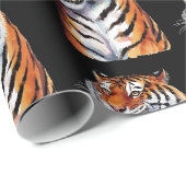 Tijgerkop Zwart Trendy Cadeaupapier (Rol Hoek)
