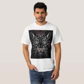 Tijgerkopillustratie T-shirt (Voorkant volledig)