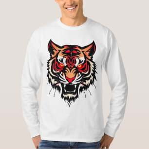 Tijgerkopillustratie T-shirt
