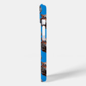 Tijgerkoppatroonontwerp Blauw Case-Mate iPhone Case (Achterkant / Links)