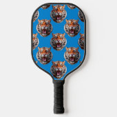 Tijgerkoppatroonontwerp Blauw Pickleball Paddle (Voorkant)