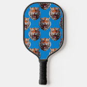 Tijgerkoppatroonontwerp Blauw Pickleball Paddle (Achterkant)