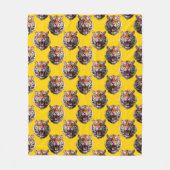 Tijgerkoppatroonontwerp Geel Fleece Deken (Voorkant)