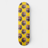 Tijgerkoppatroonontwerp Geel Persoonlijk Skateboard (Voorkant)