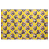 Tijgerkoppatroonontwerp Geel Stof (Fat Quarter)