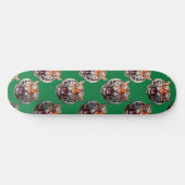 Tijgerkoppatroonontwerp Groen  Persoonlijk Skateboard (Horizontaal)