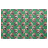 Tijgerkoppatroonontwerp Groen Stof (Fat Quarter)
