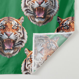 Tijgerkoppatroonontwerp Groen Stof