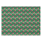 Tijgerkoppatroonontwerp Groen Tafelkleed (Voorkant (Horizontaal))