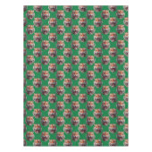 Tijgerkoppatroonontwerp Groen Tafelkleed (Voorkant)