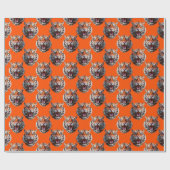 Tijgerkoppatroonontwerp Oranje Cadeaupapier (Vlak)