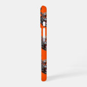 Tijgerkoppatroonontwerp Oranje iPhone 16 Hoesje (Linkerkant)