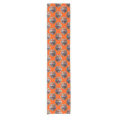 Tijgerkoppatroonontwerp Oranje Korte Tafelloper (Voorkant)