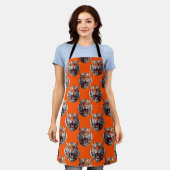 Tijgerkoppatroonontwerp Oranje Schort (Gedragen)